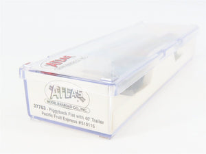 N Scale Atlas 37763 SP Southern Pacific Piggyback Flat Car #510115 w/ Trailer