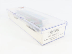 N Scale Atlas 37453 ATSF Santa Fe Piggyback Flat Car #92312 w/ 2 Trailers