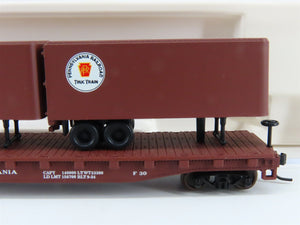 N Scale Atlas 37512 PRR Pennsylvania Piggyback Flat Car #475451 w/ 2 Trailers