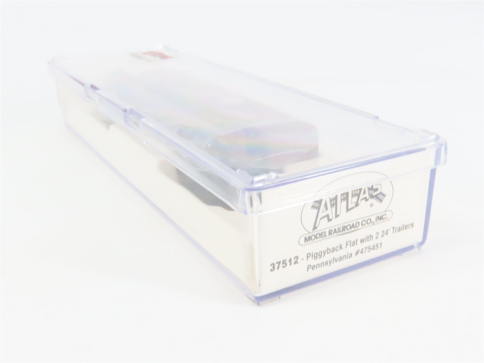 N Scale Atlas 37512 PRR Pennsylvania Piggyback Flat Car #475451 w/ 2 Trailers