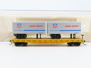 N Scale Atlas 37463 UP Union Pacific Piggyback Flat Car #59169 w/ 2 Trailers
