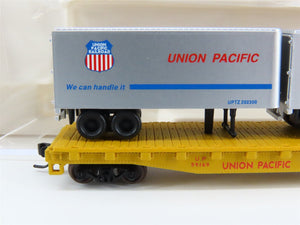 N Scale Atlas 37463 UP Union Pacific Piggyback Flat Car #59169 w/ 2 Trailers