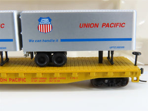 N Scale Atlas 37463 UP Union Pacific Piggyback Flat Car #59169 w/ 2 Trailers