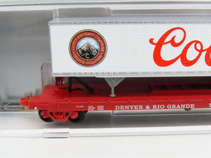 N Atlas NSC MTL 07-109 D&RGW Rio Grande TOFC Flat Car #7145 w/ Coors Trailer