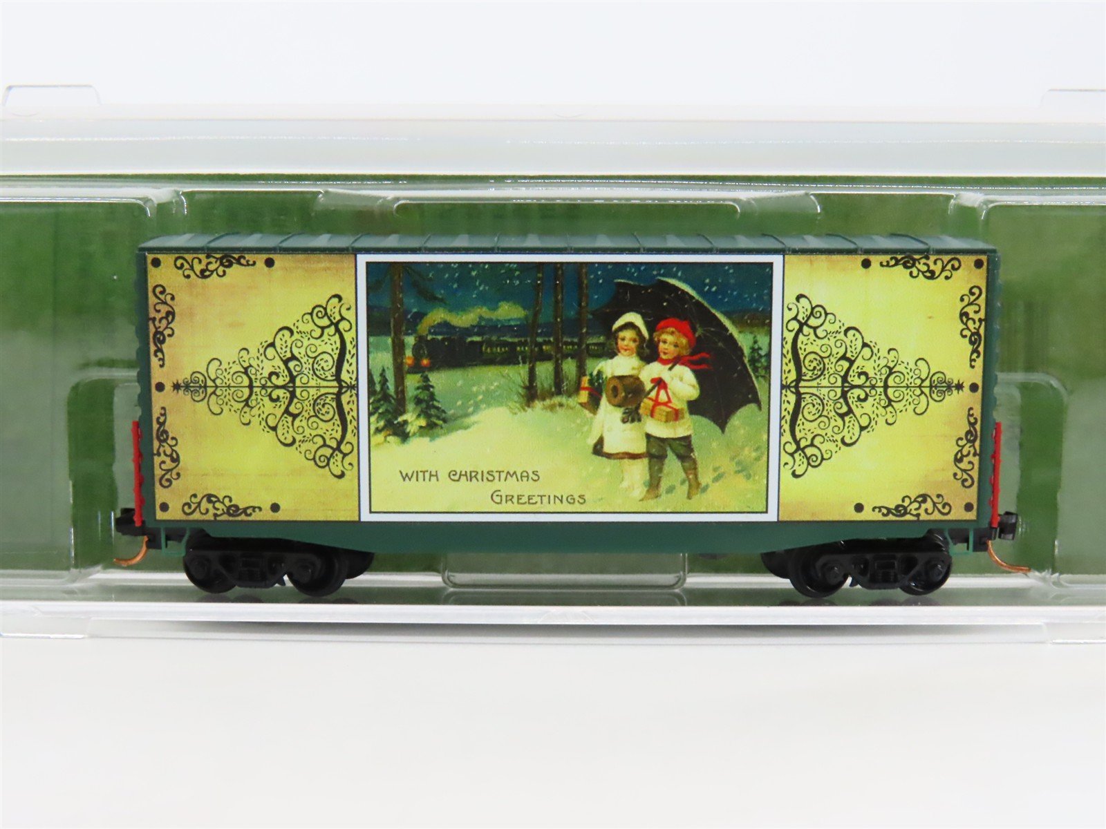 N Micro-Trains MTL 10100814 Vintage Christmas Postcard Winter Stroll Box Car #4