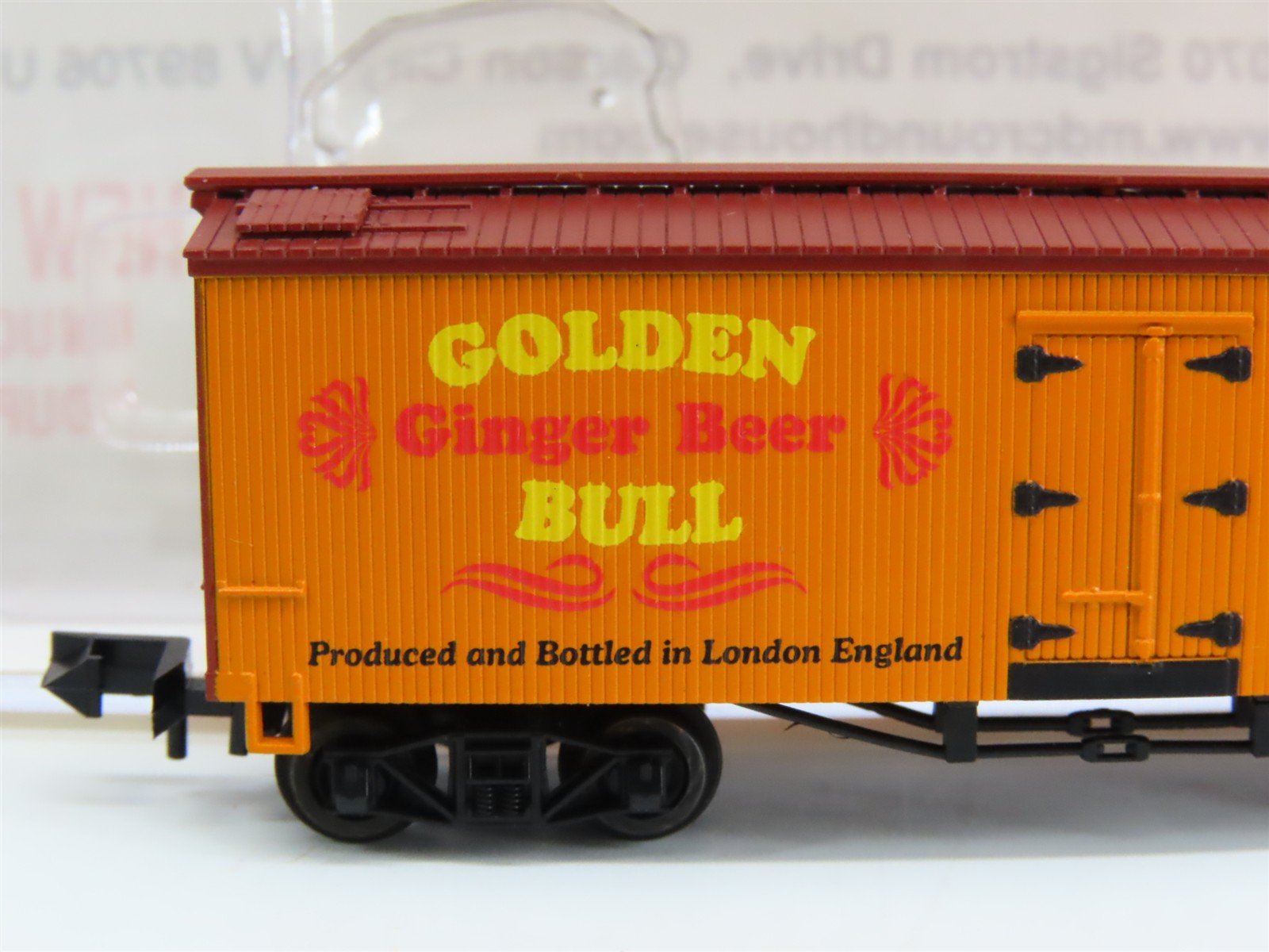 N Scale Roundhouse 8942 GBGBI Golden Bull Ginger Beer 36' Old Time Reefer #728