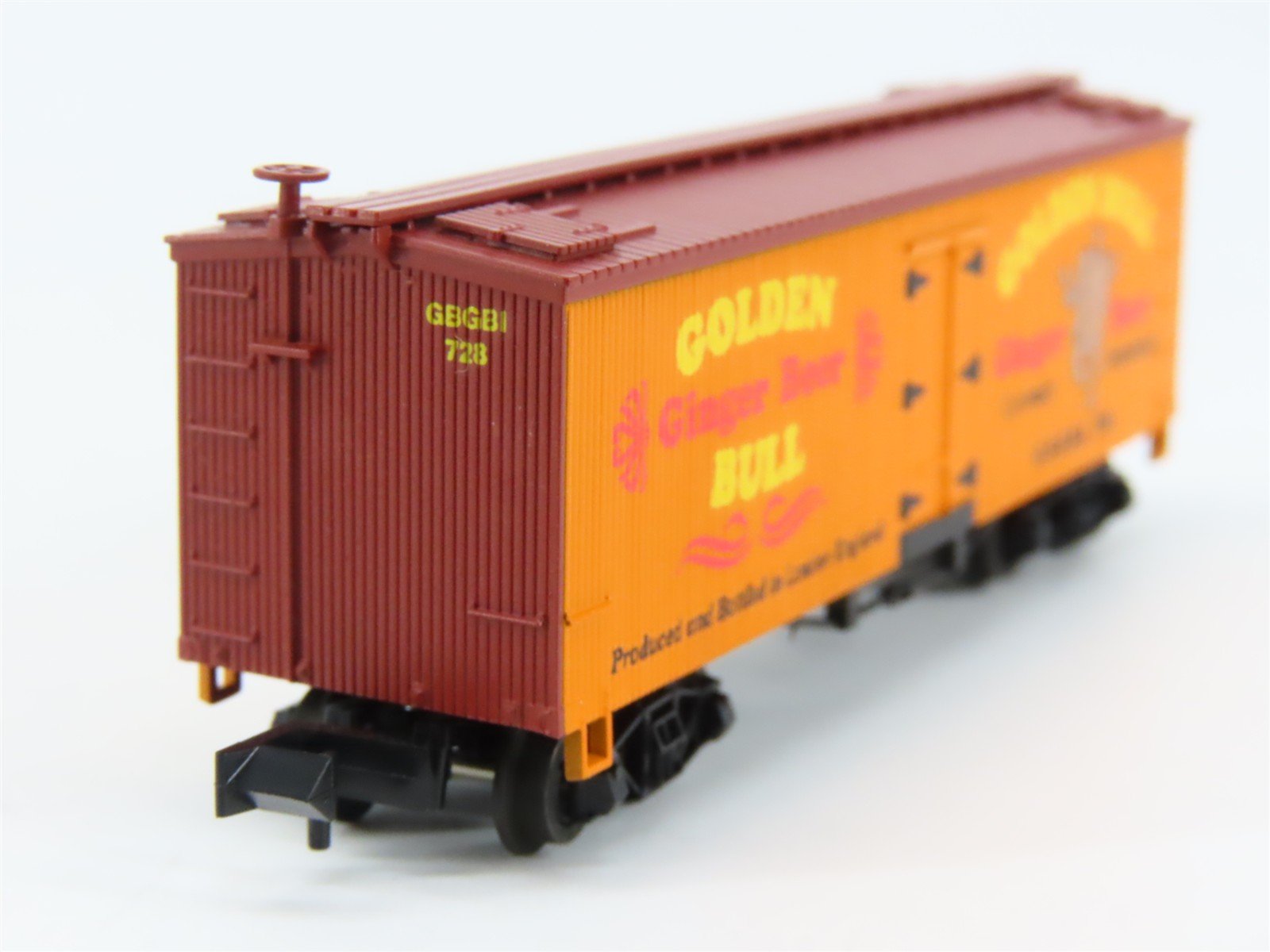 N Scale Roundhouse 8942 GBGBI Golden Bull Ginger Beer 36' Old Time Reefer #728