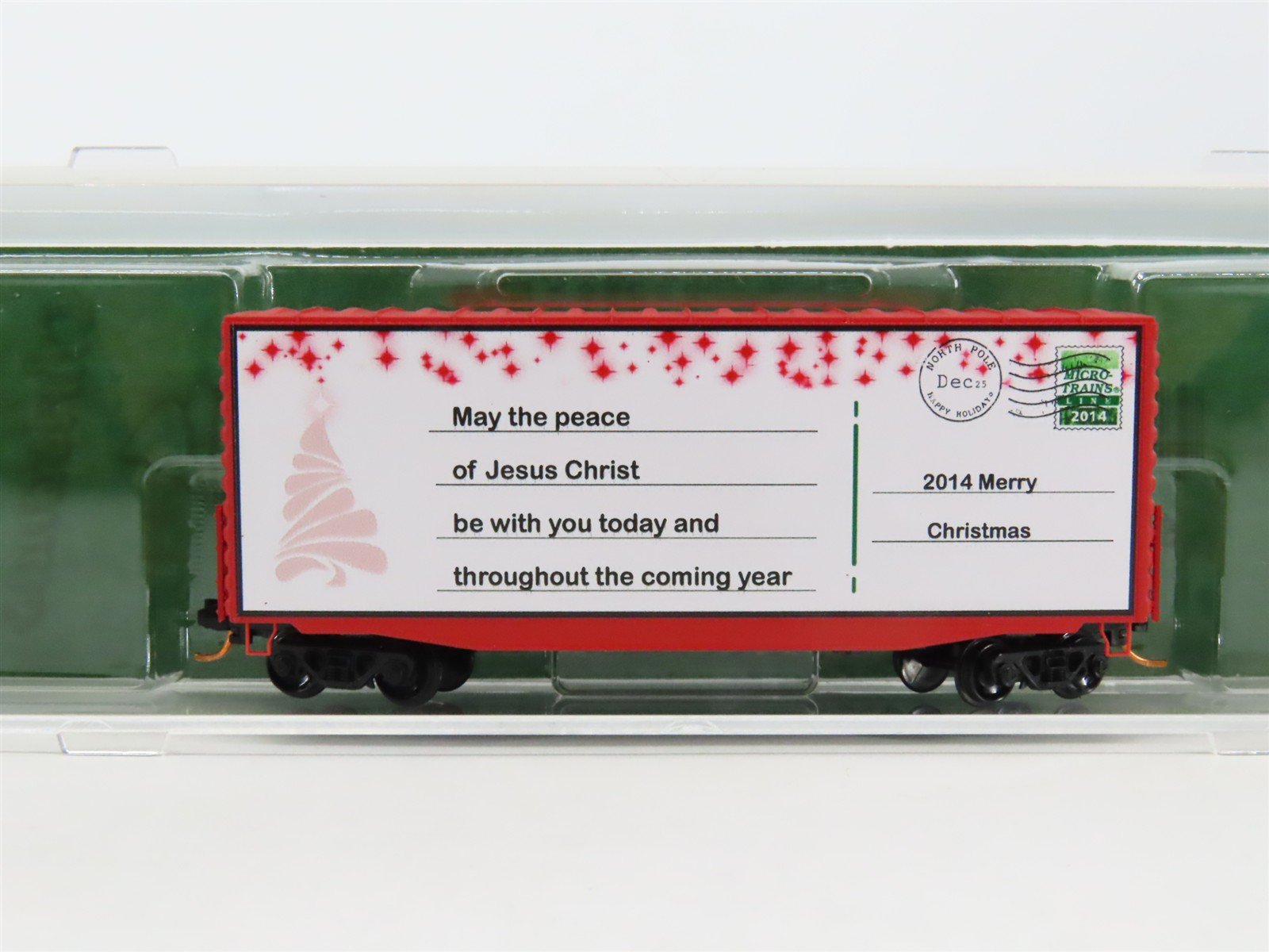 N Scale Micro-Trains MTL 10100801 Custom 2014 Christmas 40' Hi Cube Box Car #44