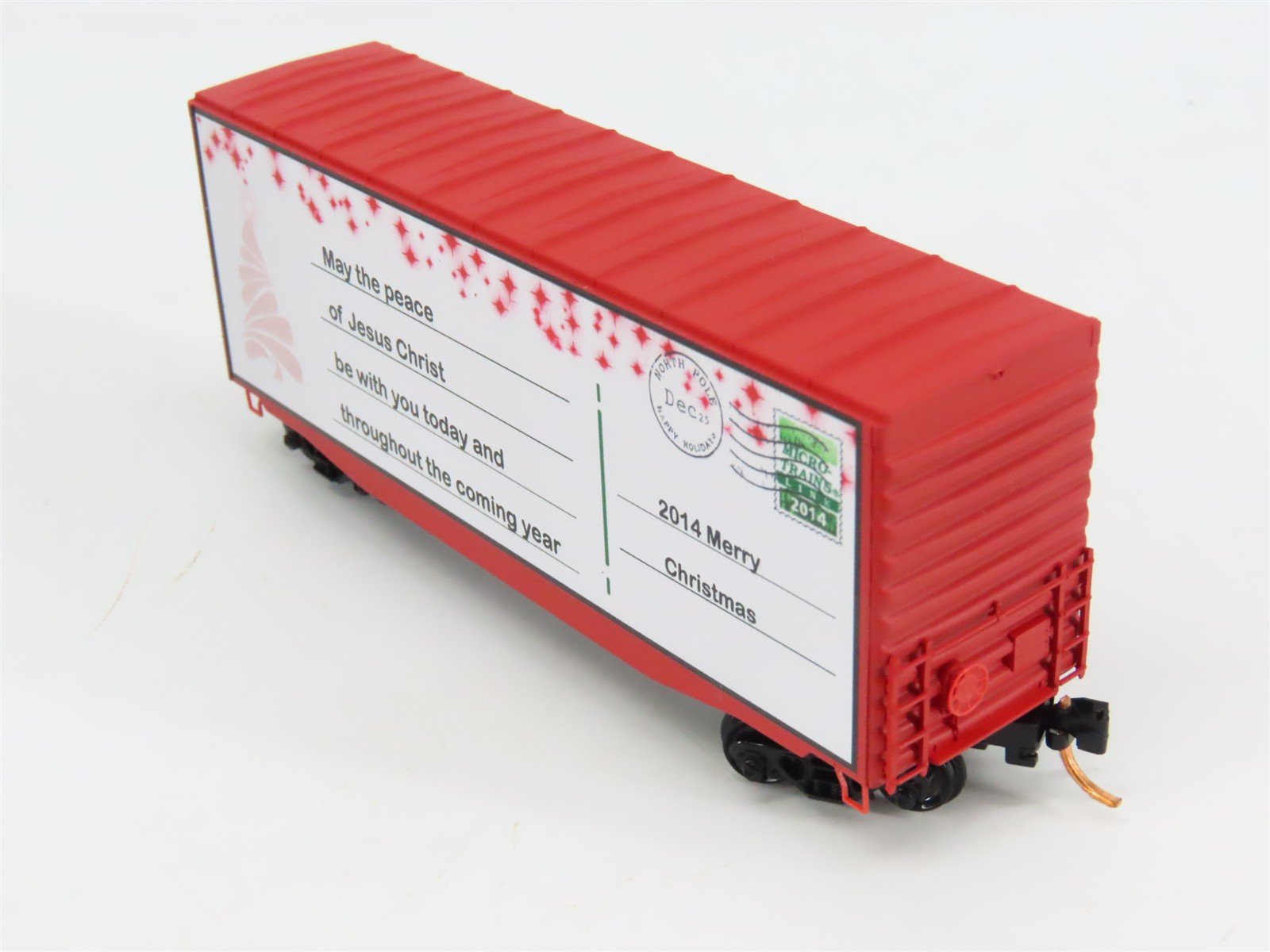 N Scale Micro-Trains MTL 10100801 Custom 2014 Christmas 40' Hi Cube Box Car #44