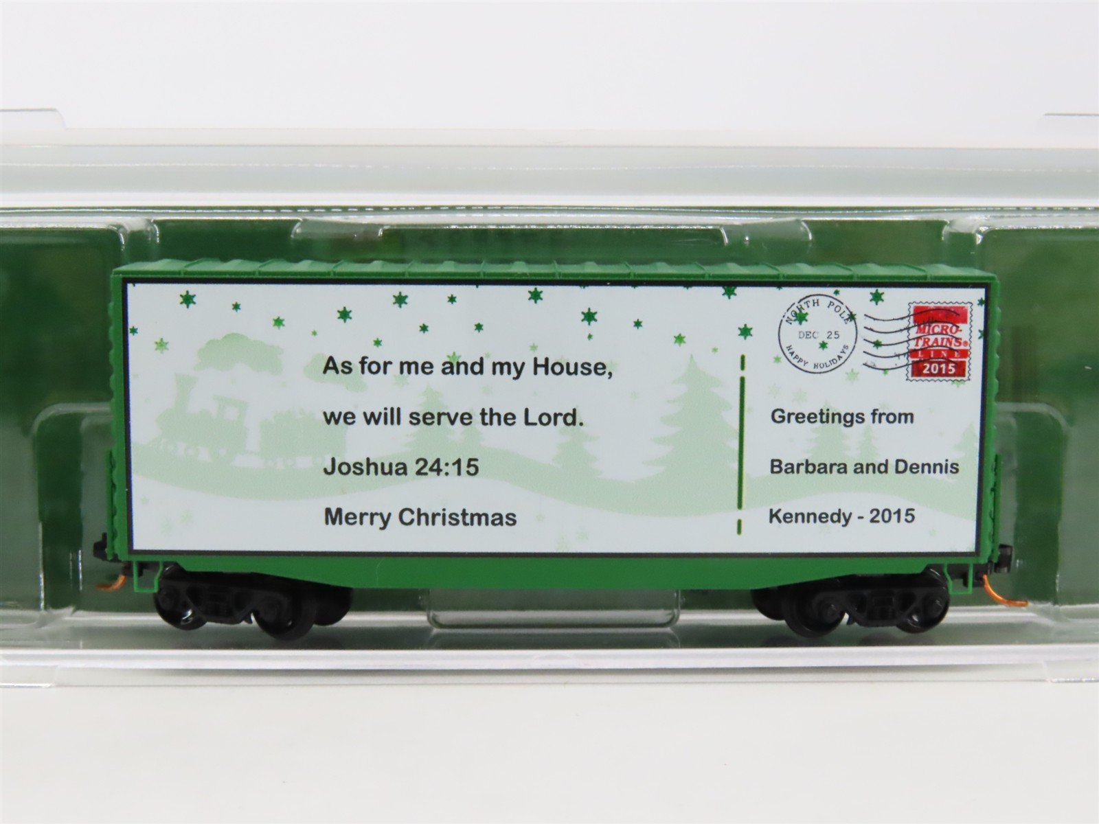 N Scale Micro-Trains MTL 10100802 Custom 2015 Christmas 40' Hi Cube Box Car 43.1