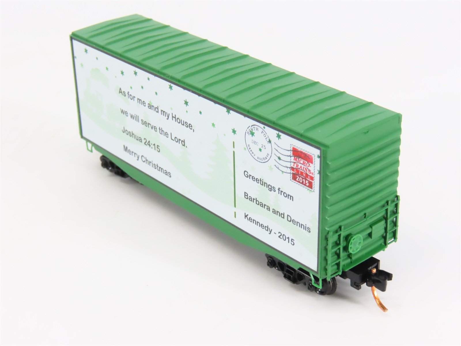 N Scale Micro-Trains MTL 10100802 Custom 2015 Christmas 40' Hi Cube Box Car 43.1