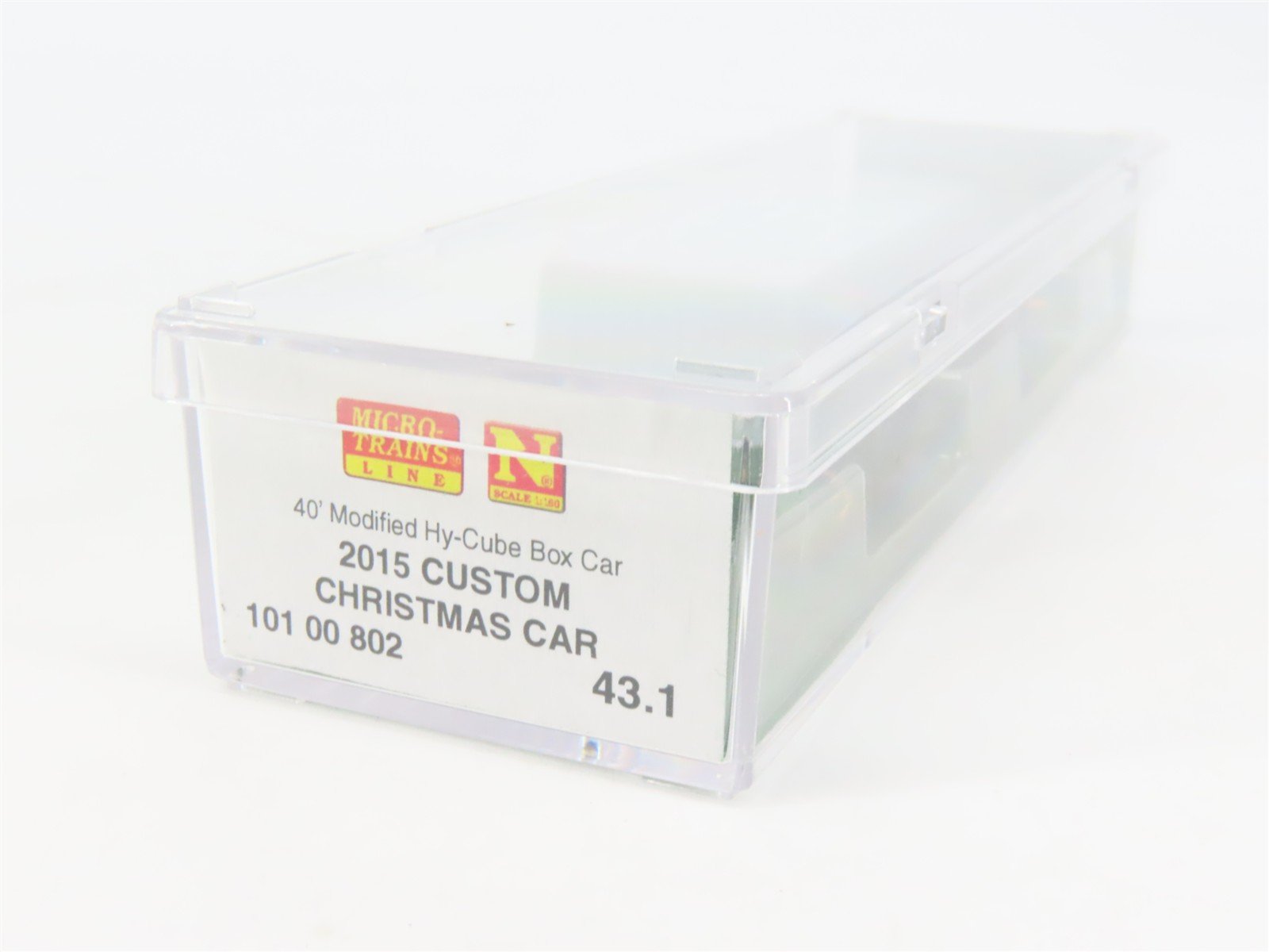 N Scale Micro-Trains MTL 10100802 Custom 2015 Christmas 40' Hi Cube Box Car 43.1