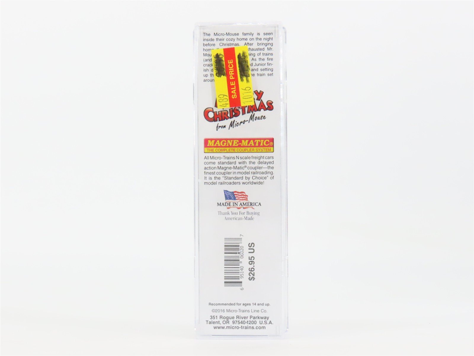 N Micro-Trains MTL 10200120 Merry Christmas From Micro Mouse 60' Box Car #2016