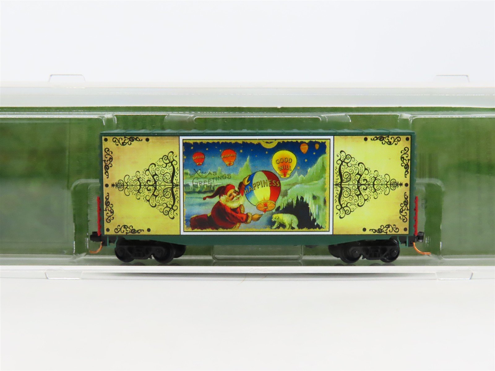 N Scale Micro-Trains MTL 10100813 Christmas Postcard Santa's Balloons Box Car #3