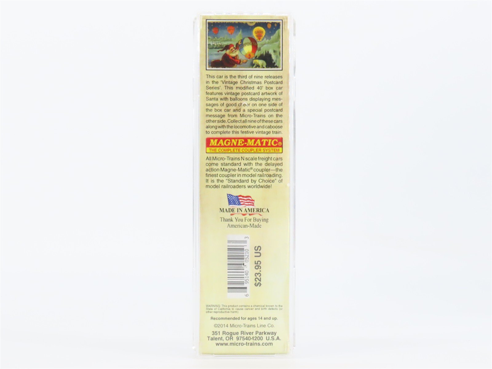 N Scale Micro-Trains MTL 10100813 Christmas Postcard Santa's Balloons Box Car #3