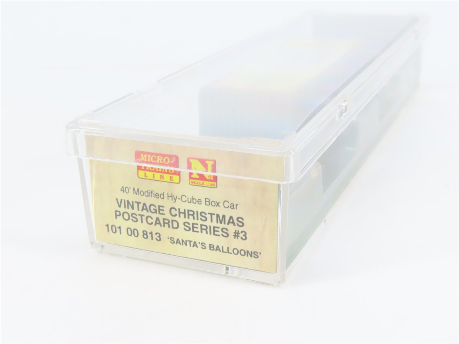 N Scale Micro-Trains MTL 10100813 Christmas Postcard Santa's Balloons Box Car #3