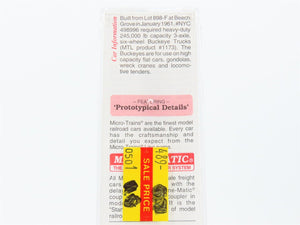N Micro-Trains MTL 109020 NYC New York Central Heavyweight Flat Car #498996