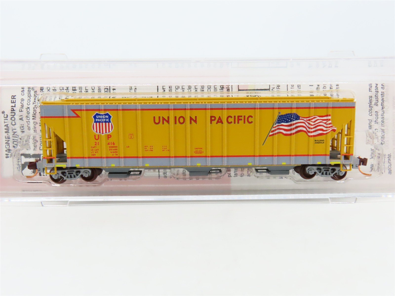 N Scale Micro-Trains MTL NSE 16-01 UP Union Pacific 3-Bay Covered Hopper #21416