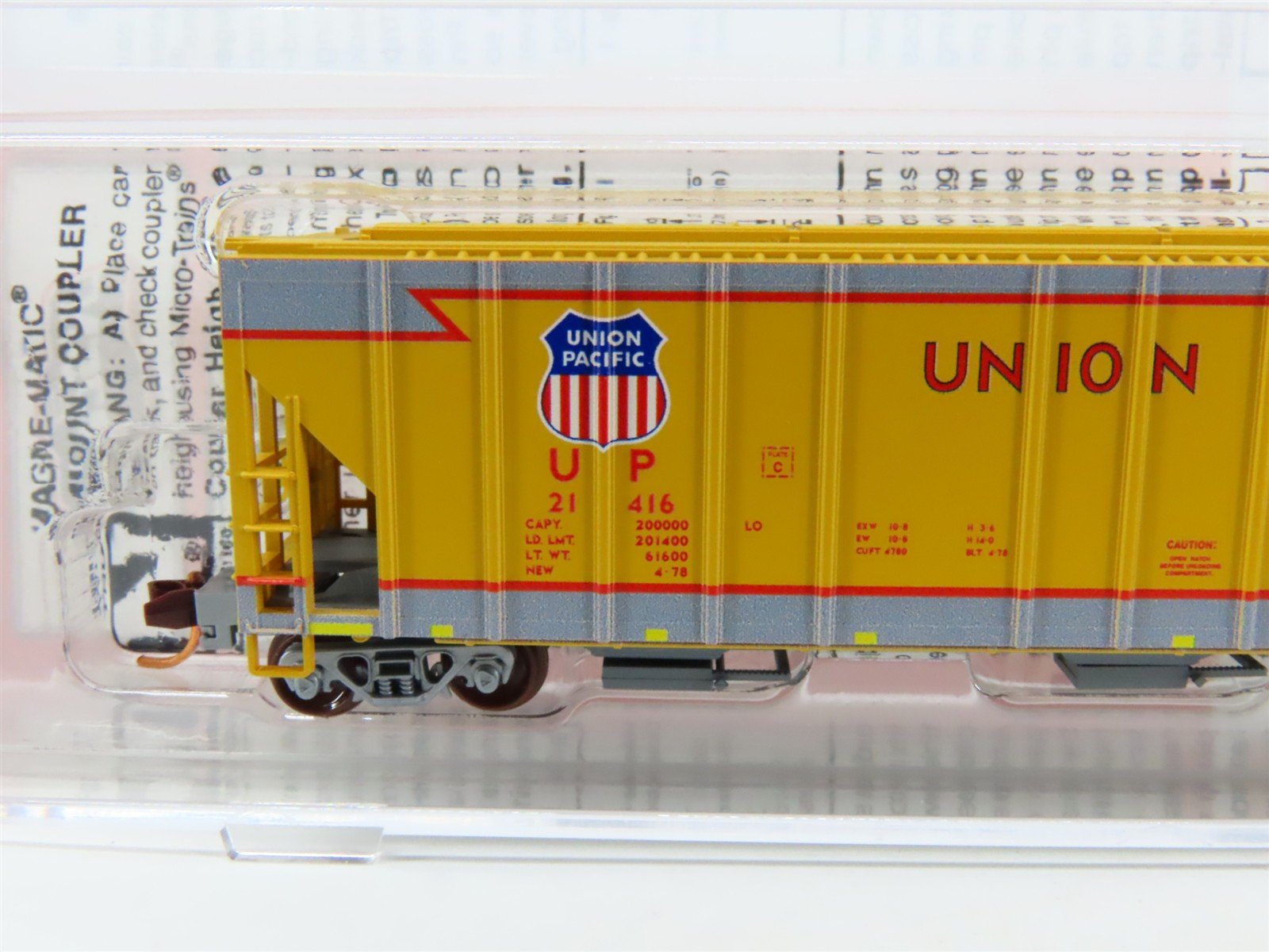 N Scale Micro-Trains MTL NSE 16-01 UP Union Pacific 3-Bay Covered Hopper #21416