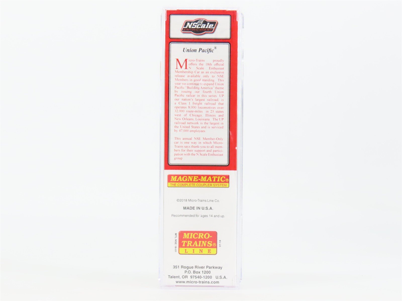 N Scale Micro-Trains MTL NSE 18-01 UP Union Pacific Railroad 60' Box Car #960870