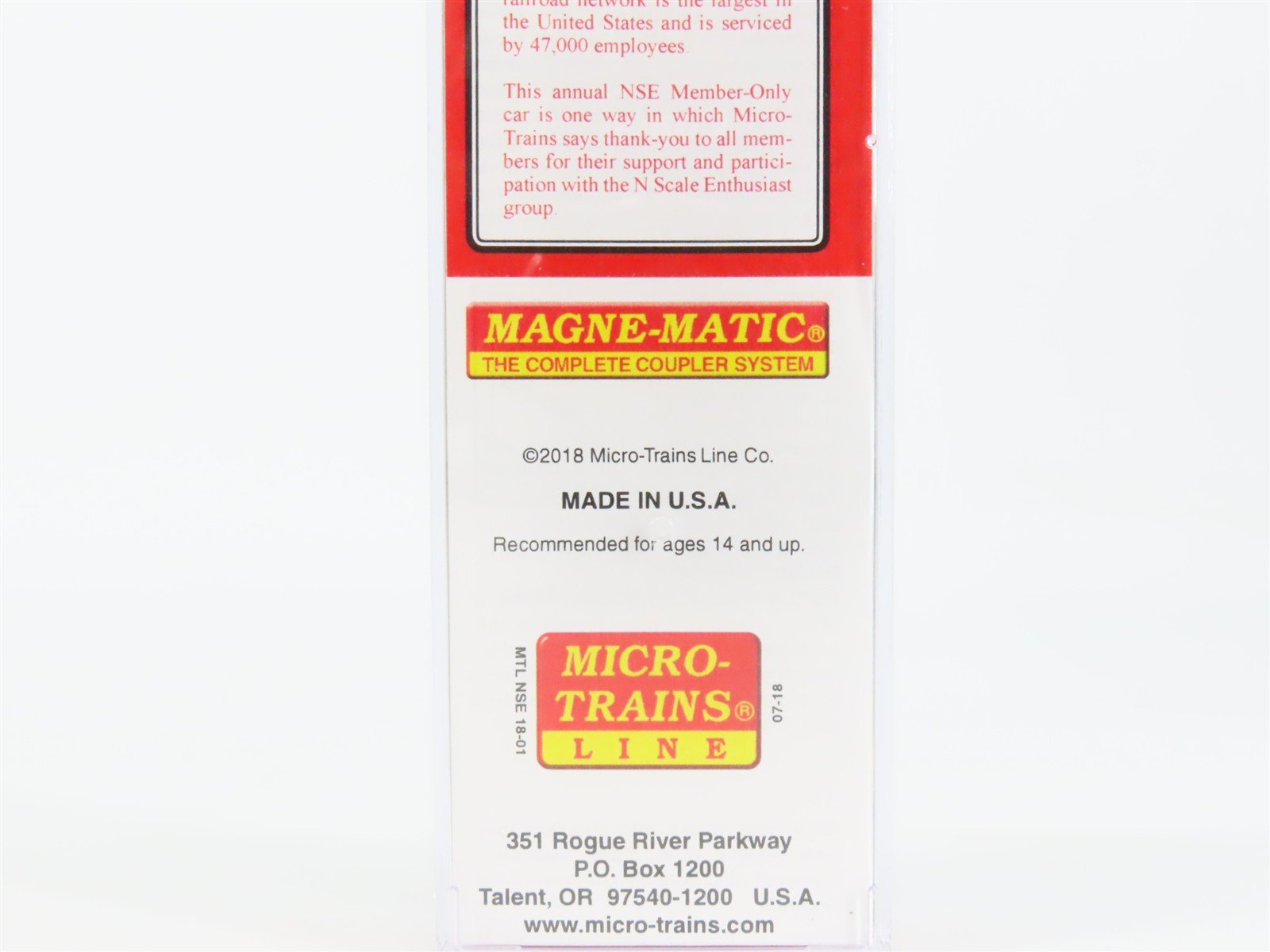 N Scale Micro-Trains MTL NSE 18-01 UP Union Pacific Railroad 60' Box Car #960870