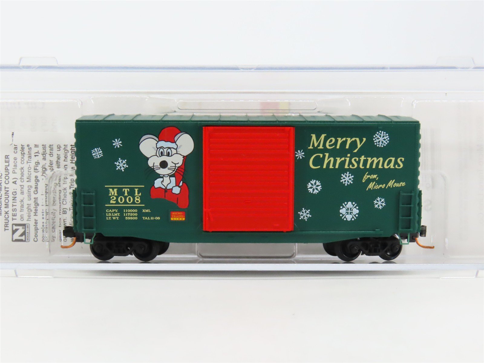 N Scale Micro-Trains MTL 10100070 Merry Christmas From Micro Mouse Box Car #2008