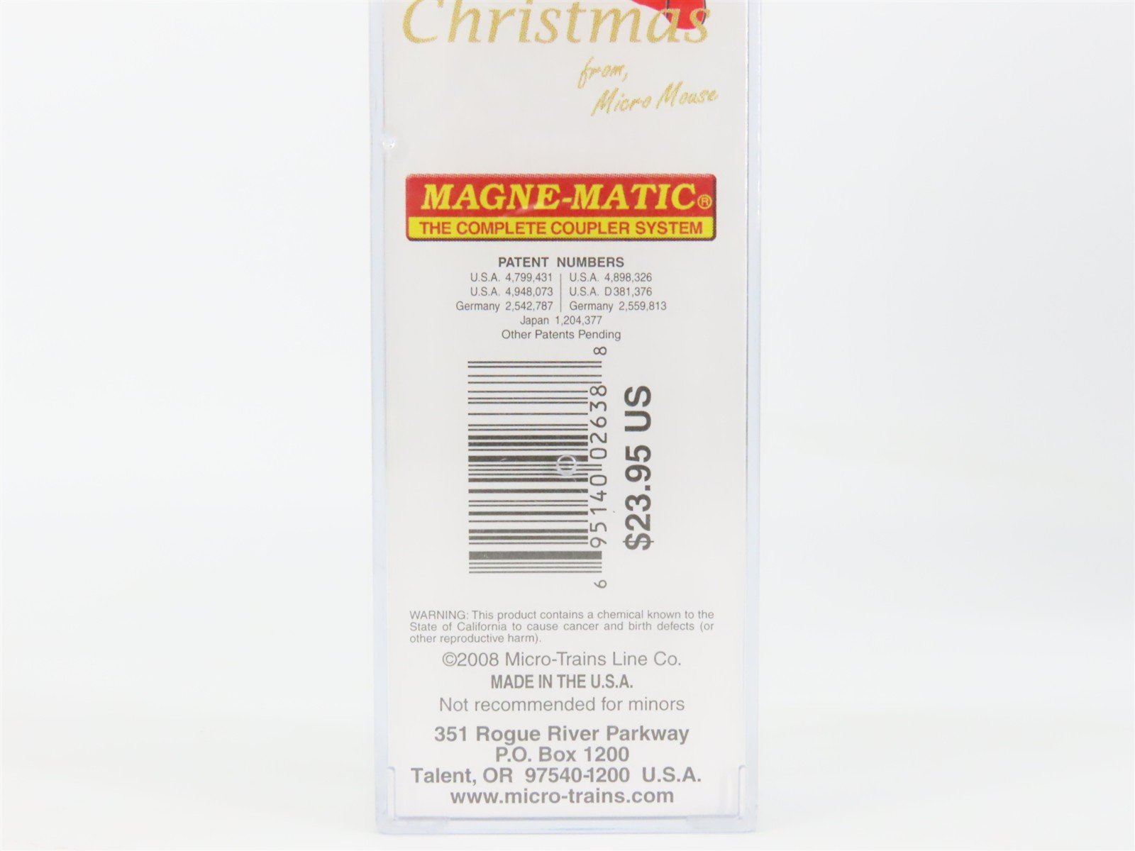 N Scale Micro-Trains MTL 10100070 Merry Christmas From Micro Mouse Box Car #2008