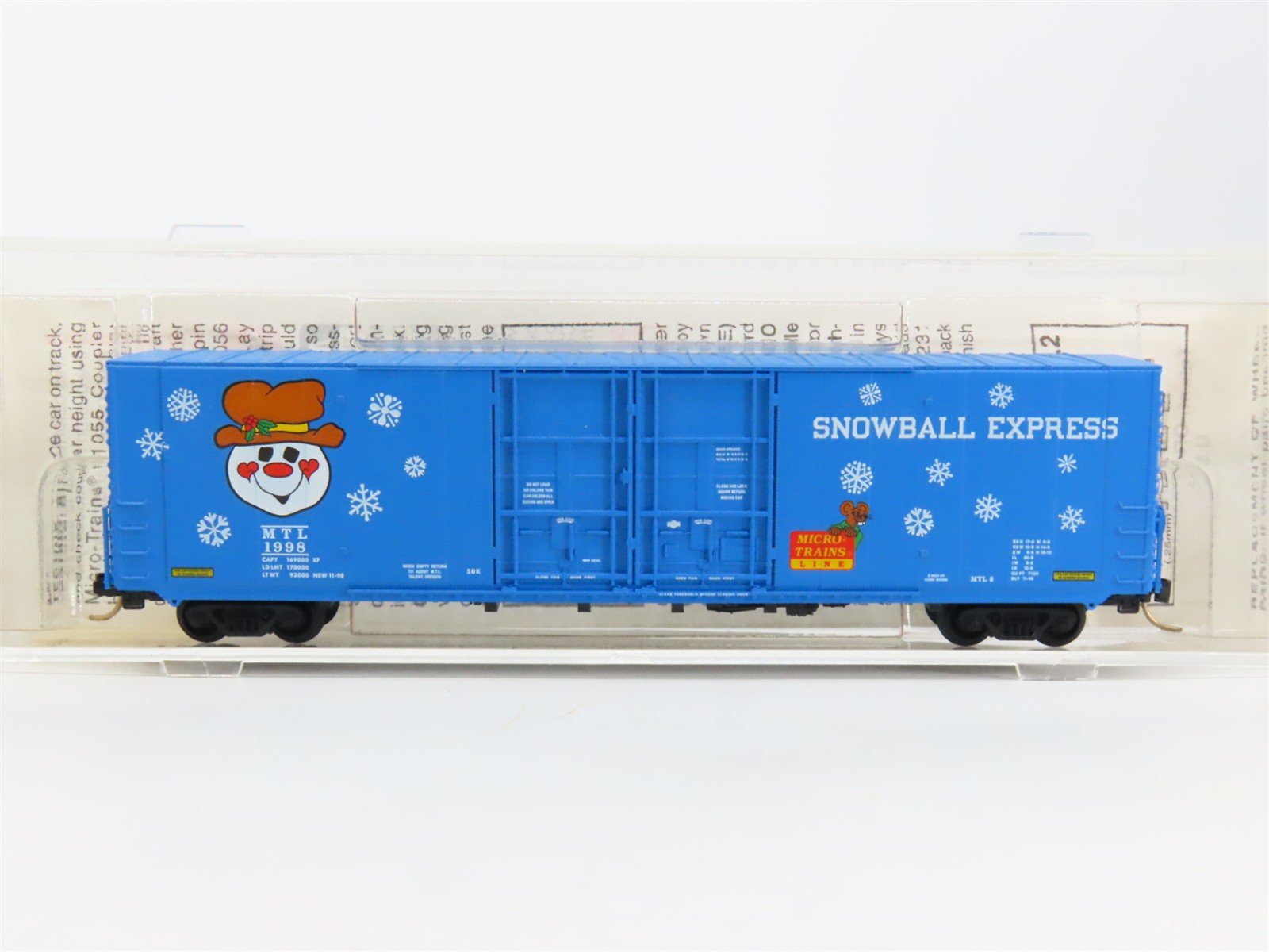 N Scale Micro-Trains MTL 102060 Snowball Express Holiday 60' Box Car #1998