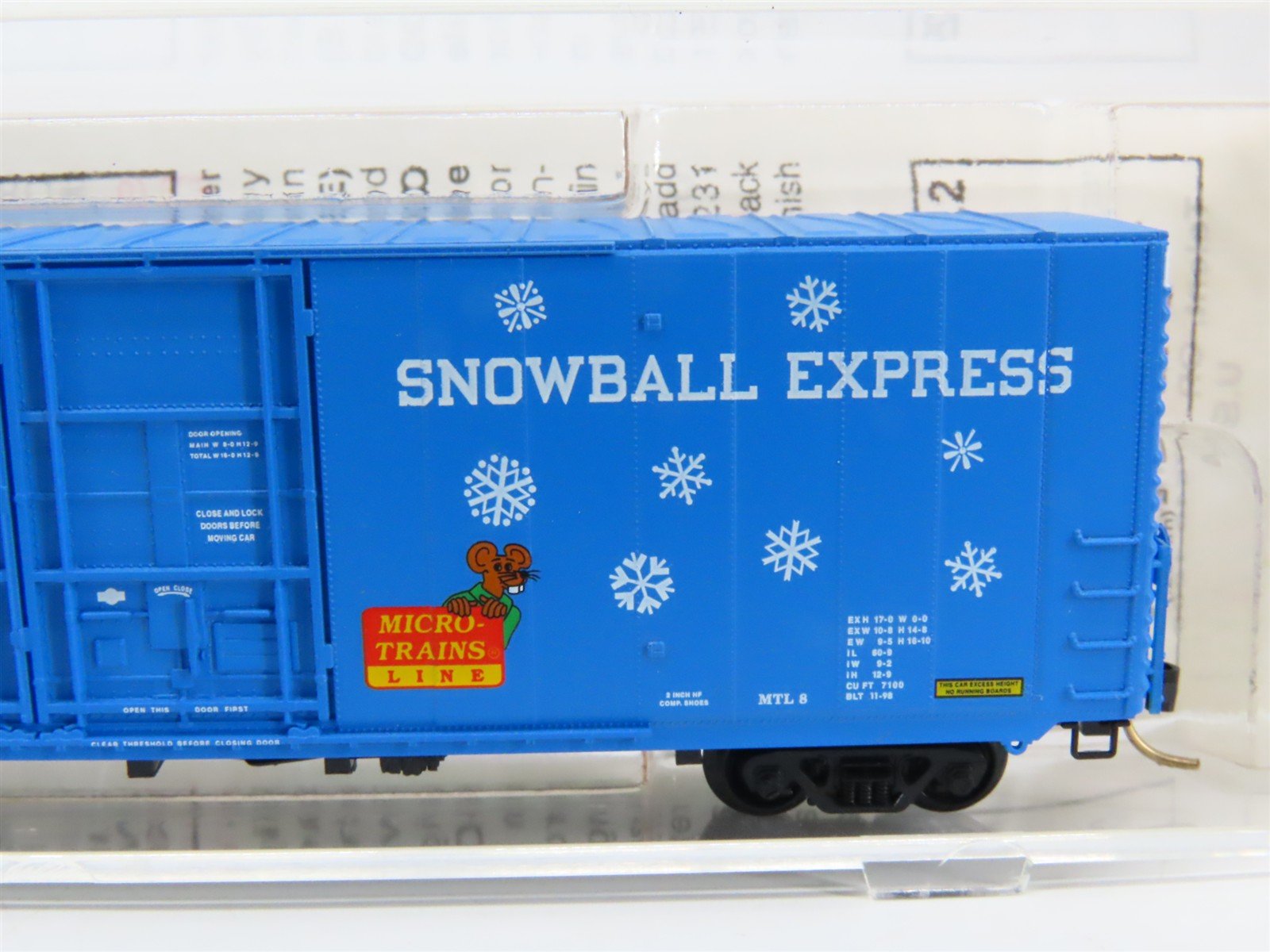 N Scale Micro-Trains MTL 102060 Snowball Express Holiday 60' Box Car #1998