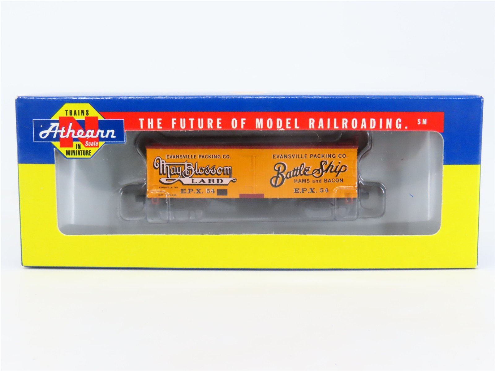 N Scale Athearn 10491 EPX Evansville Packing 36' Wood Reefer #54