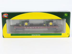 N Scale Athearn 10431 ATSF Santa Fe 53' Flat Car #90255 w/ John Deere Tractors