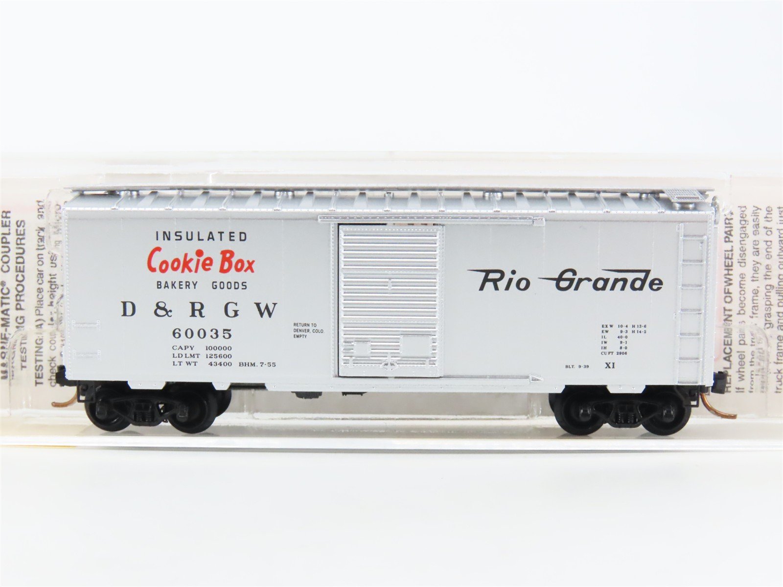 N Scale Micro-Trains MTL 20110 D&RGW Rio Grande Cookie Box 40' Box Car #60035