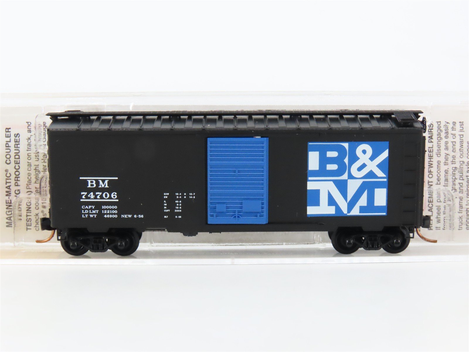 N Scale Micro-Trains MTL 20400 BM Boston & Maine 40' Single Door Box Car #74706