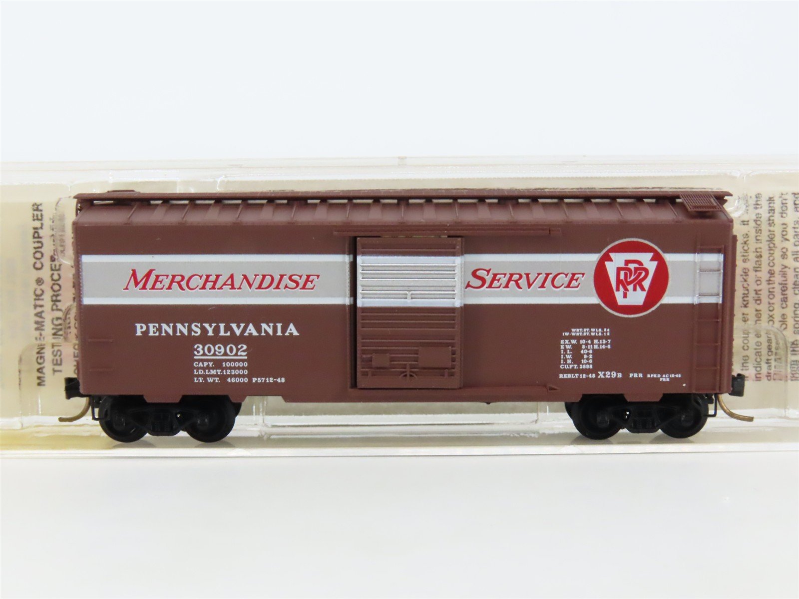 N Micro-Trains MTL 20066 PRR Pennsylvania Merchandise Service 40' Box Car #30902