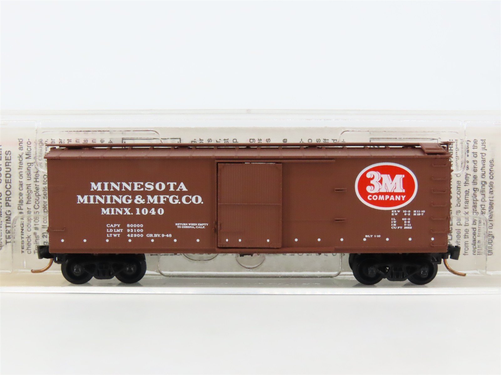 N Scale Micro-Trains MTL 39190 MINX 3M Company 40' Single Door Box Car #1040