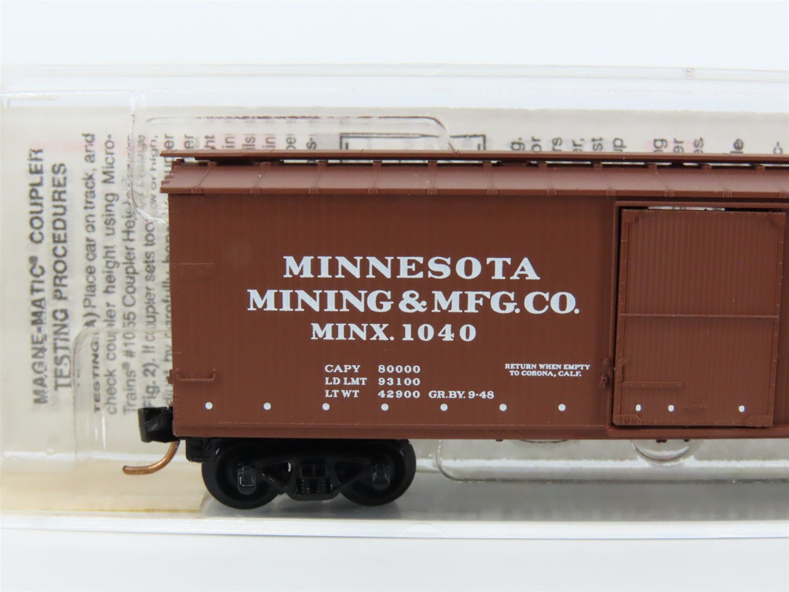 N Scale Micro-Trains MTL 39190 MINX 3M Company 40' Single Door Box Car #1040