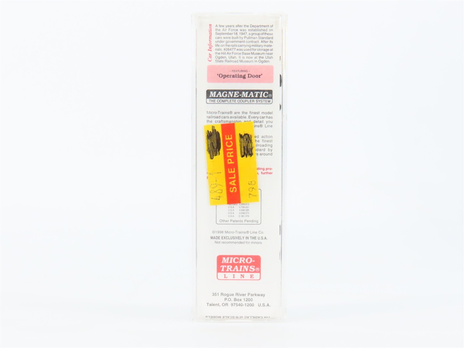N Scale Micro-Trains MTL 20446 DAFX United States Air Force 40' Box Car #26477