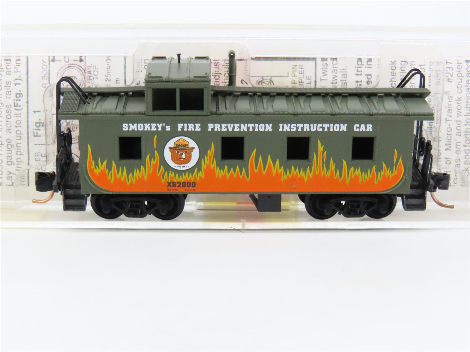 N Scale Micro-Trains MTL 100100 Smokey Bear 36' Offset Cupola Caboose #X62000