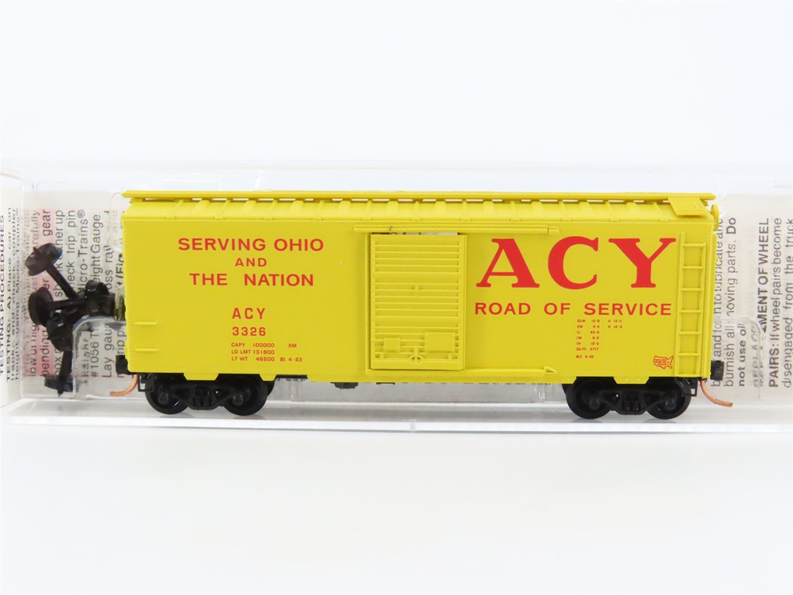 N Scale Micro-Trains MTL 20180 ACY Akron Canton & Youngstown 40' Box Car #3326