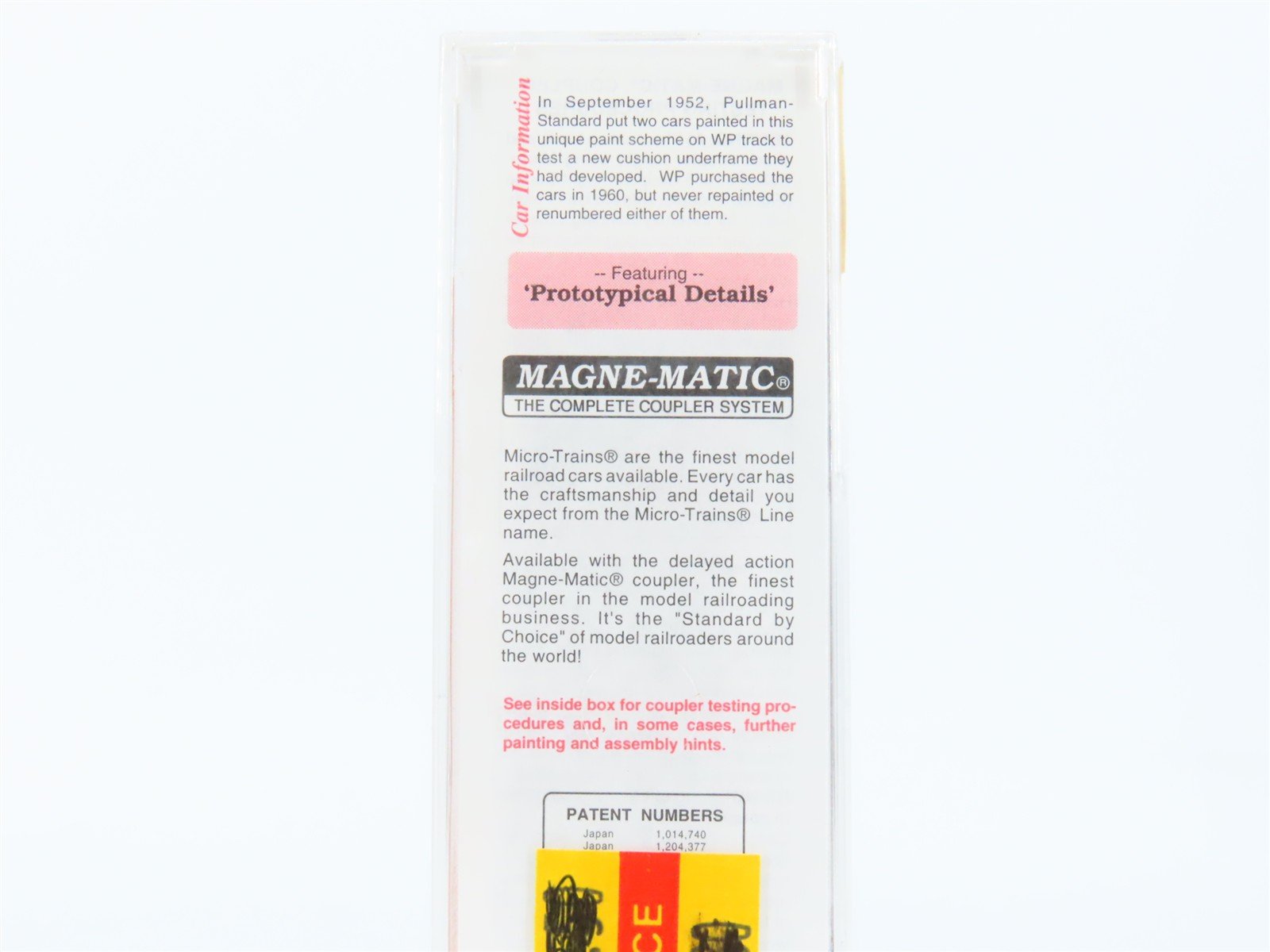 N Scale Micro-Trains MTL 20506 WP Western Pacific Feather 40' Box Car #1952