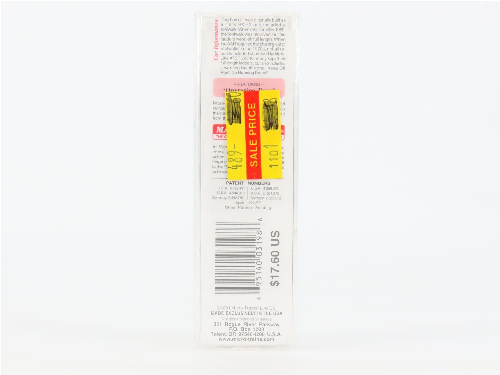 N Scale Micro-Trains MTL 73010 ATSF Santa Fe 40' Single Door Box Car #22640