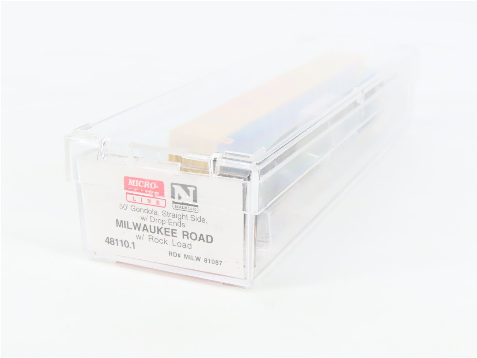 N Scale Micro-Trains MTL 48110.1 MILW Milwaukee Road 50' Gondola #81087 w/ Load