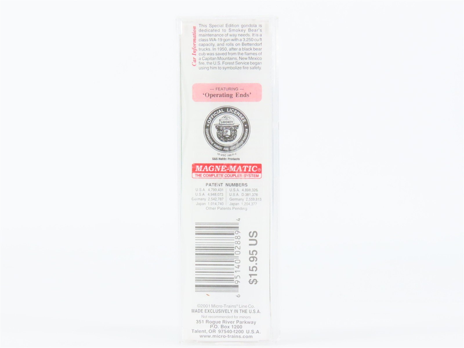 N Scale Micro-Trains MTL 46360 FP Smokey Bear Fire Prevention Gondola #X121053