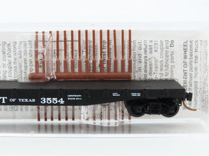 N Scale Micro-Trains MTL 45240 MK&T of Texas 50' Fishbelly Side Flat Car #3554