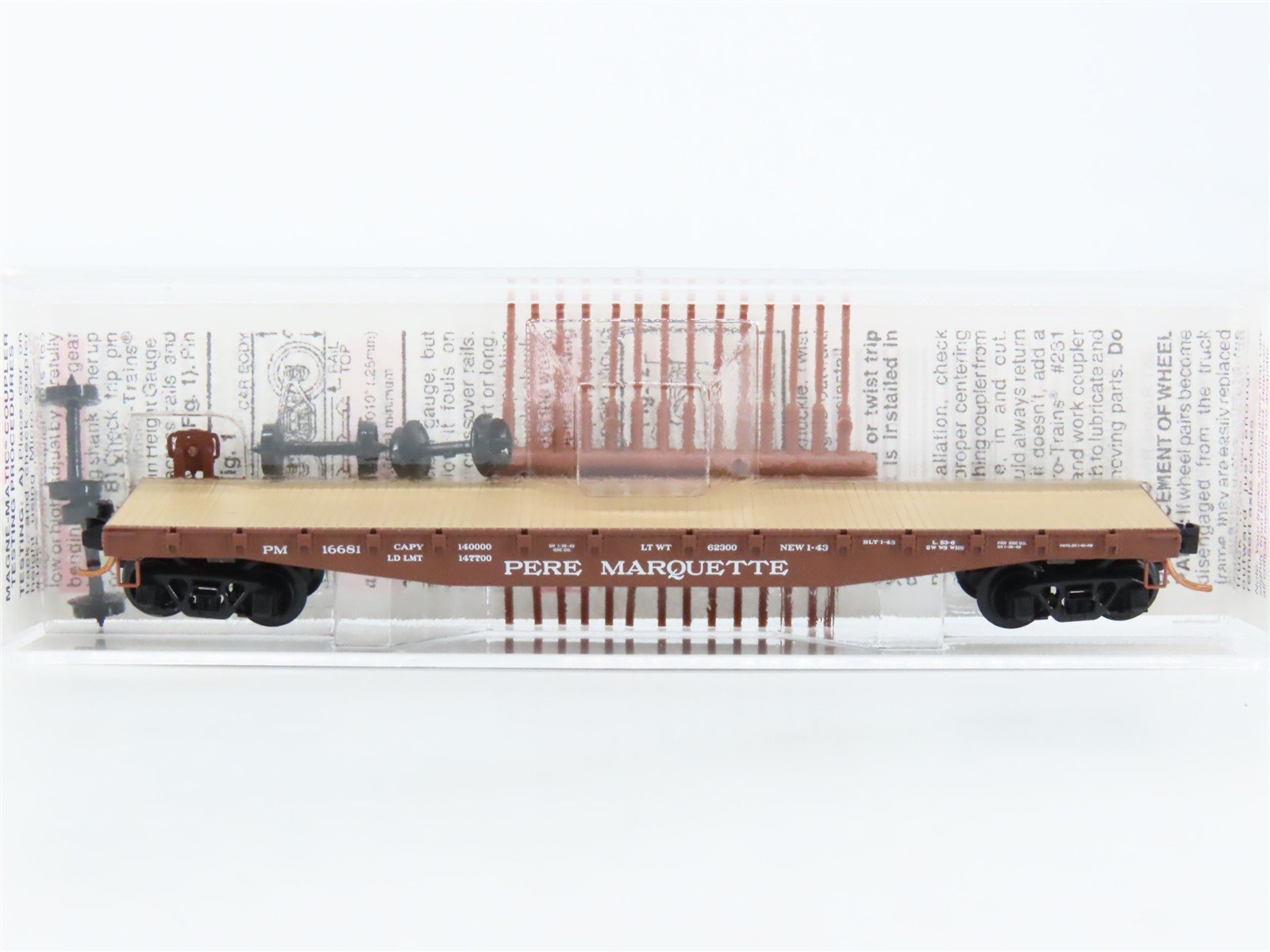 N Micro-Trains MTL 45260 PM Pere Marquette 50' Fishbelly Side Flat Car #16681