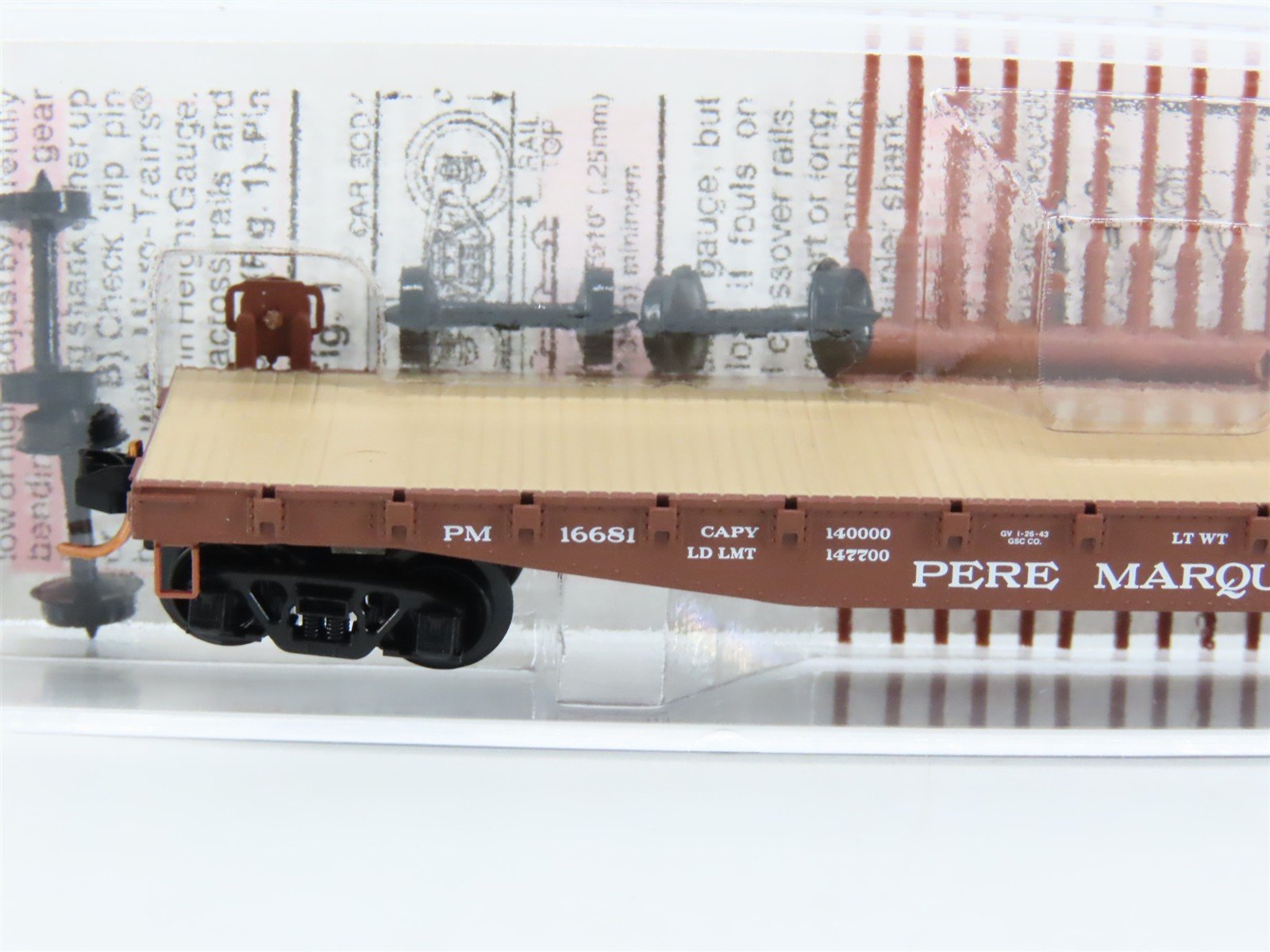 N Micro-Trains MTL 45260 PM Pere Marquette 50' Fishbelly Side Flat Car #16681