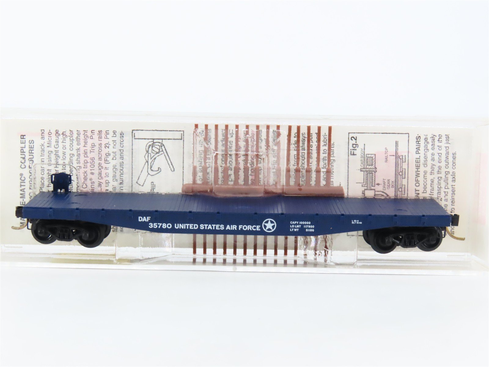N Micro-Trains MTL 45190 DAF U.S. Air Force 50' Fishbelly Side Flat Car #35780