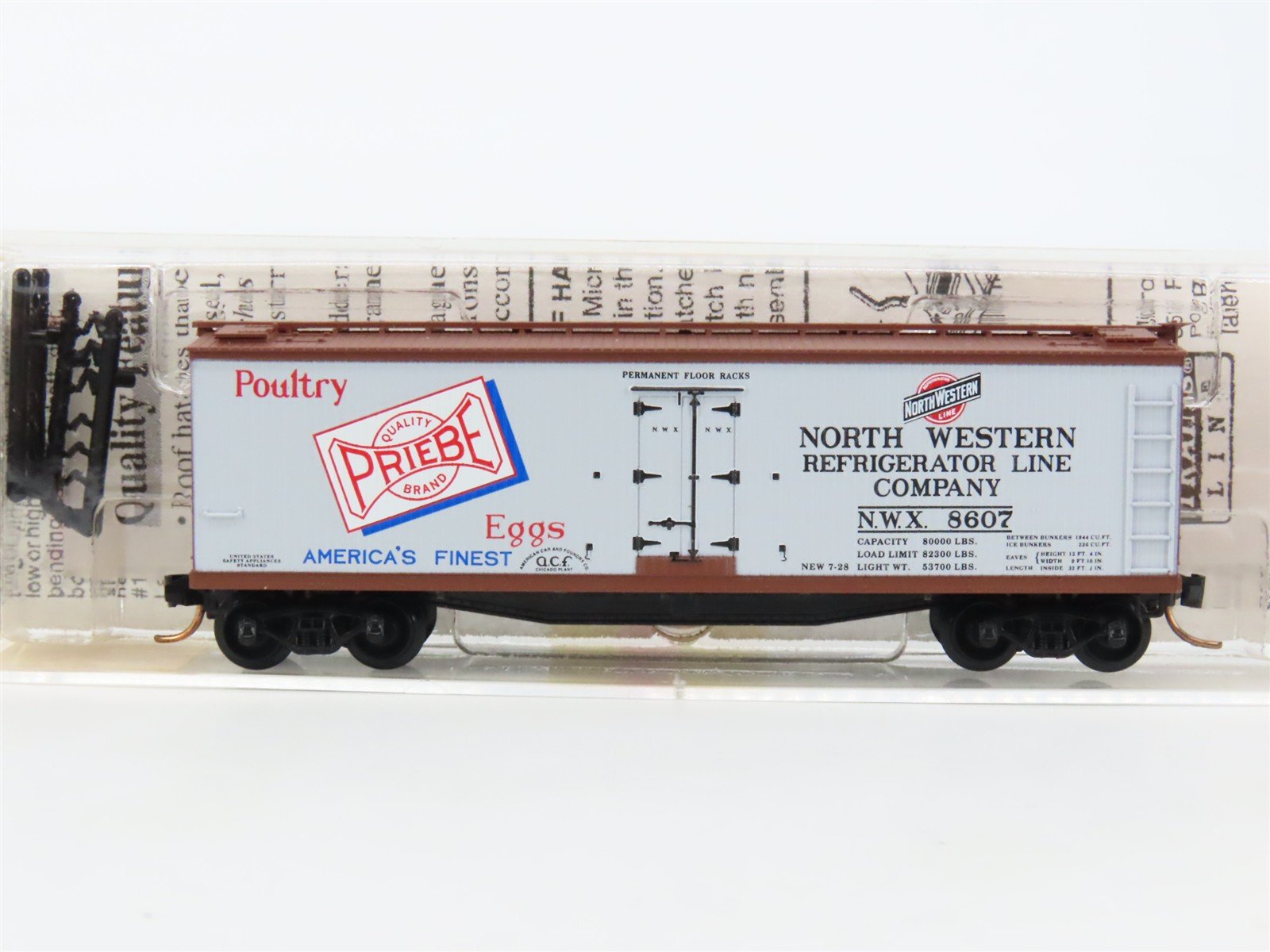 N Scale Micro-Trains MTL 49520 NWX Priebe Poultry & Eggs 40' Reefer #8607