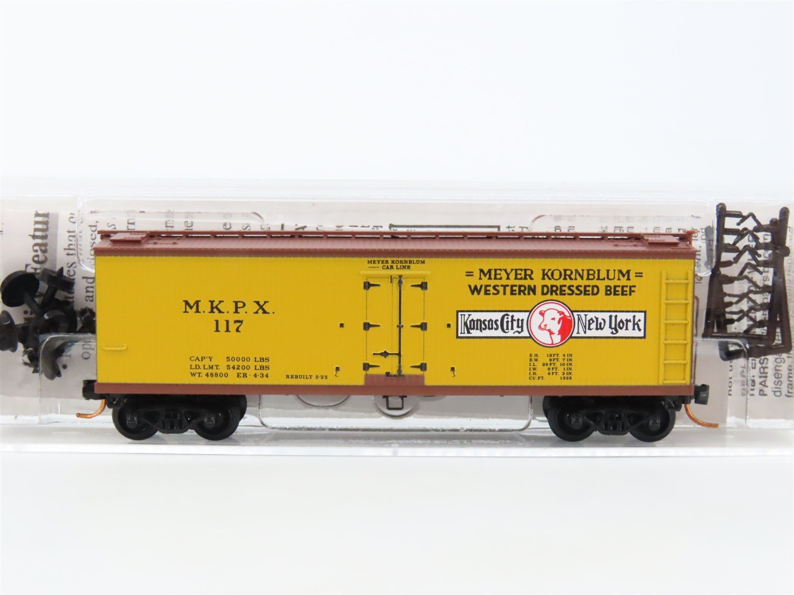 N Scale Micro-Trains MTL 04900100 MKPX Meyer Kornblum 40' Wood Reefer #117