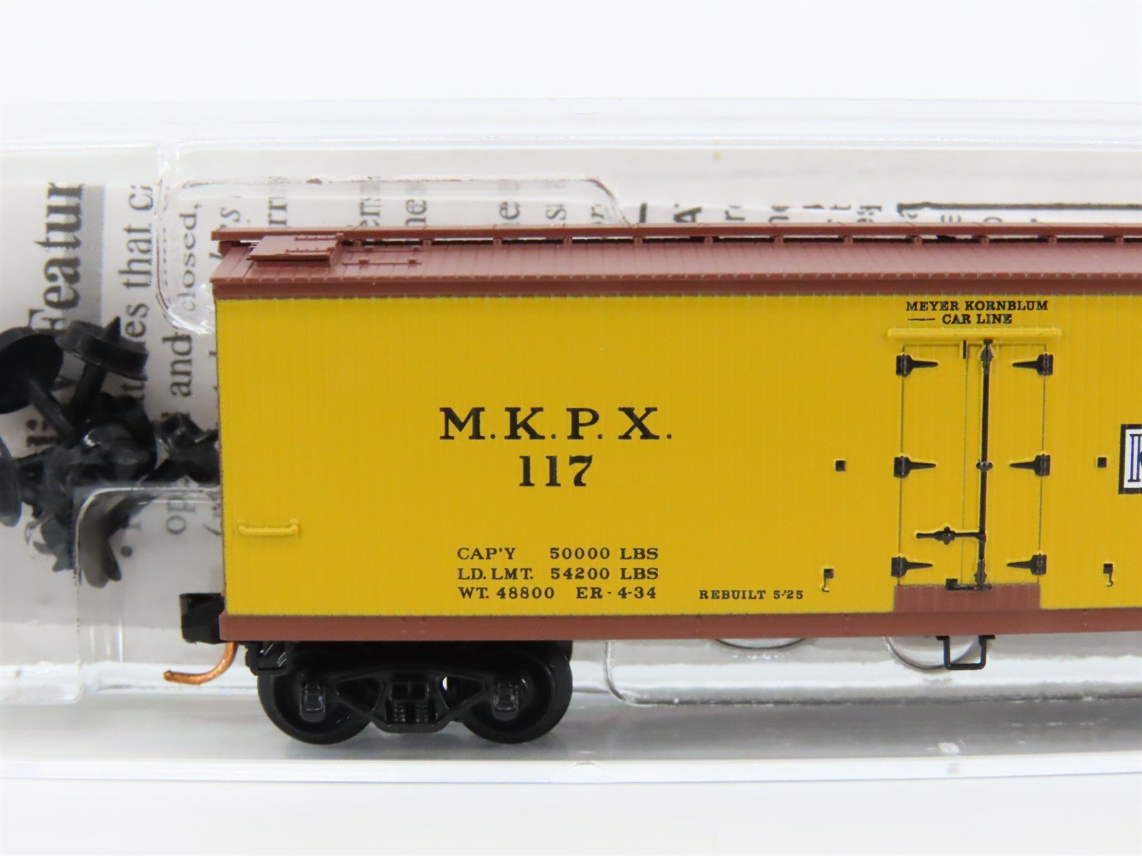 N Scale Micro-Trains MTL 04900100 MKPX Meyer Kornblum 40' Wood Reefer #117